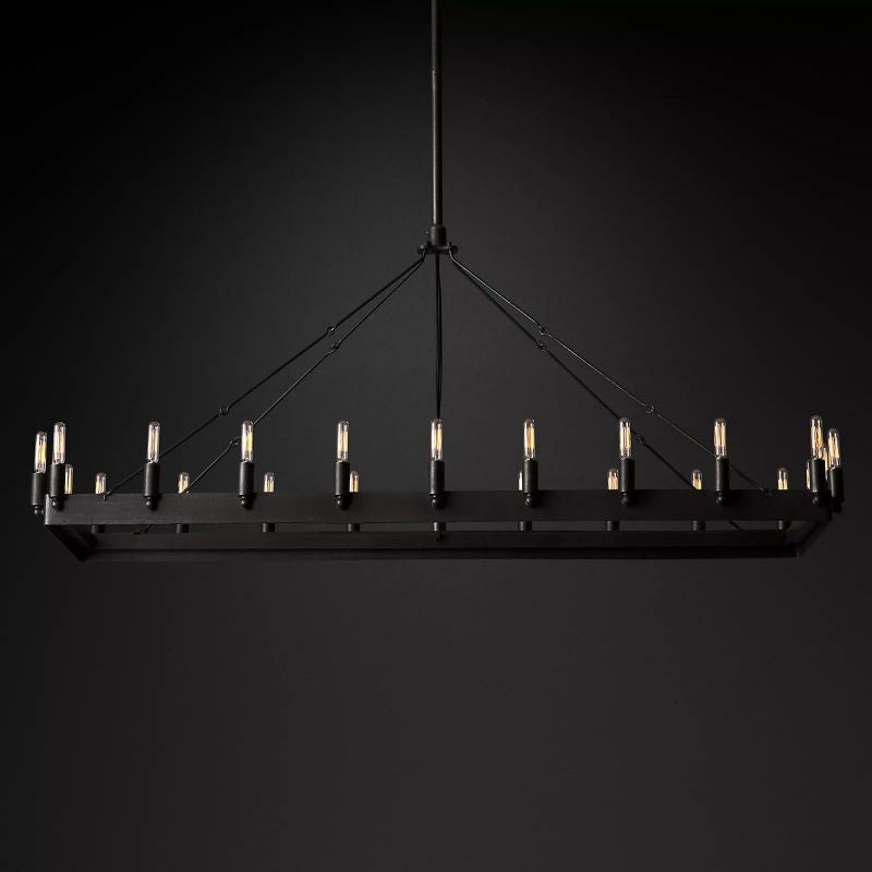 Camino Vintage Filament Rectangular Chandelier - thebelacan