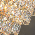 Large Staircase Crystal Chandelier Living Room Ceiling Light Fixture For Hotel Entrance In Gold Finish