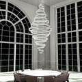 Long Crystal Tassel Rings Chandelier Extra Large Living Room Staircase High Ceiling Lighting Fixture