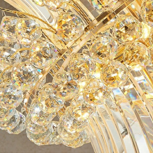 Luxury Extra Large Round Ceiling Lighting Fixture Stately Crystal Chandelier For Foyer Entryway/ Entrance