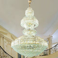 Luxury Extra Large Round Ceiling Lighting Fixture Stately Crystal Chandelier For Foyer Entryway/ Entrance