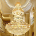 Luxury Extra Large Round Ceiling Lighting Fixture Stately Crystal Chandelier For Foyer Entryway/ Entrance