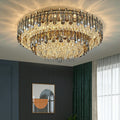 Luxury Large Flush Mounted K9 Crystal Chandelier 2 Layers