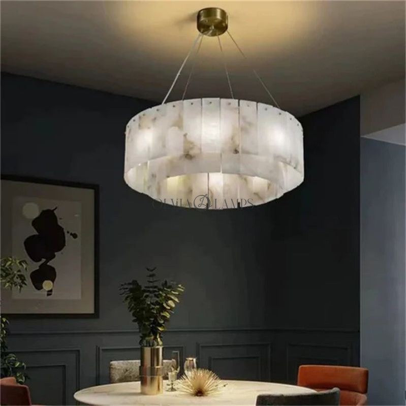 Alabaster Modern Round Chandelier 7 sizes