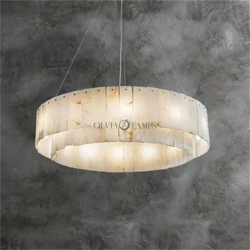 Alabaster Modern Round Chandelier 7 sizes