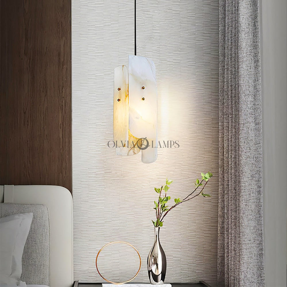 Megalith Mini Alabaster Pendant Light