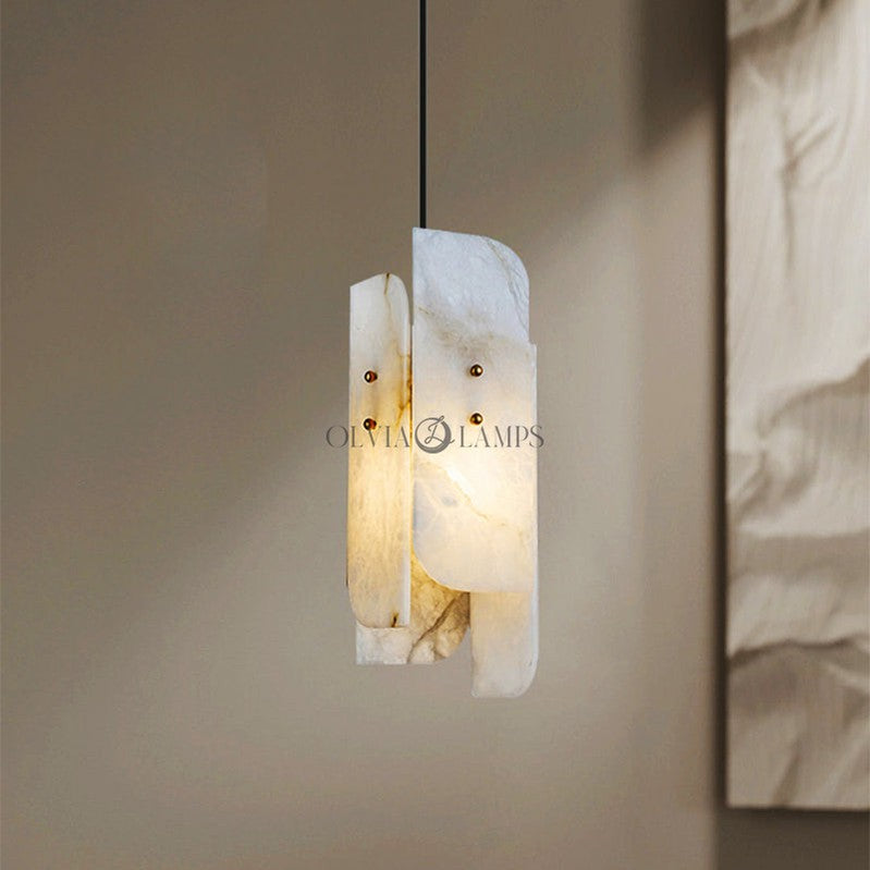 Megalith Mini Alabaster Pendant Light