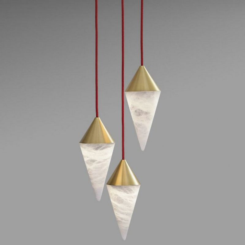 Olivia Modern Alabaster Cone Cluster Chandelier