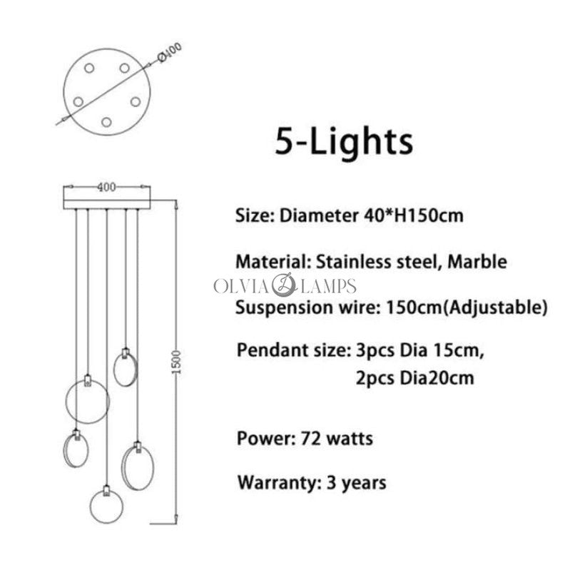 Alabaster Long Staircase Chandelier 5 styles