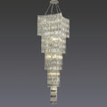 Extra Large Foyer Trendy Vertical Layers Crystal Chandelier Hot Sale Chrome Ceiling Lighting Fixture For Hotel Lobby Staircase Entryway Decor