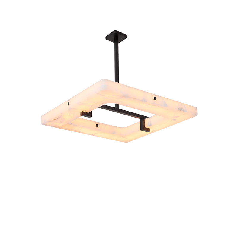 Olivia Modern Square Alabaster Chandelier