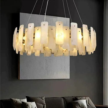 Olivia Moira Alabaster Round Chandelier