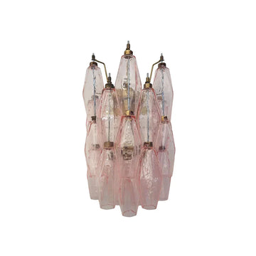 Murano Poliedri Pink Glass Wall Sconces