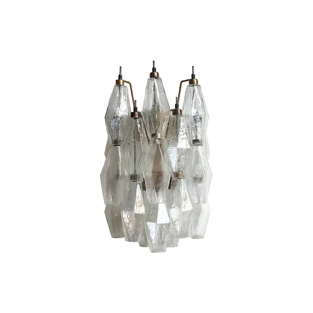 Murano Poliedri Transparent Glass Wall Sconces 9.8"