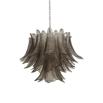 Murano Smoked Ferns Glass Chandelier 31.5"