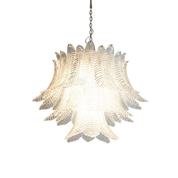 Murano Transparent Ferns Glass Chandelier 31.5"