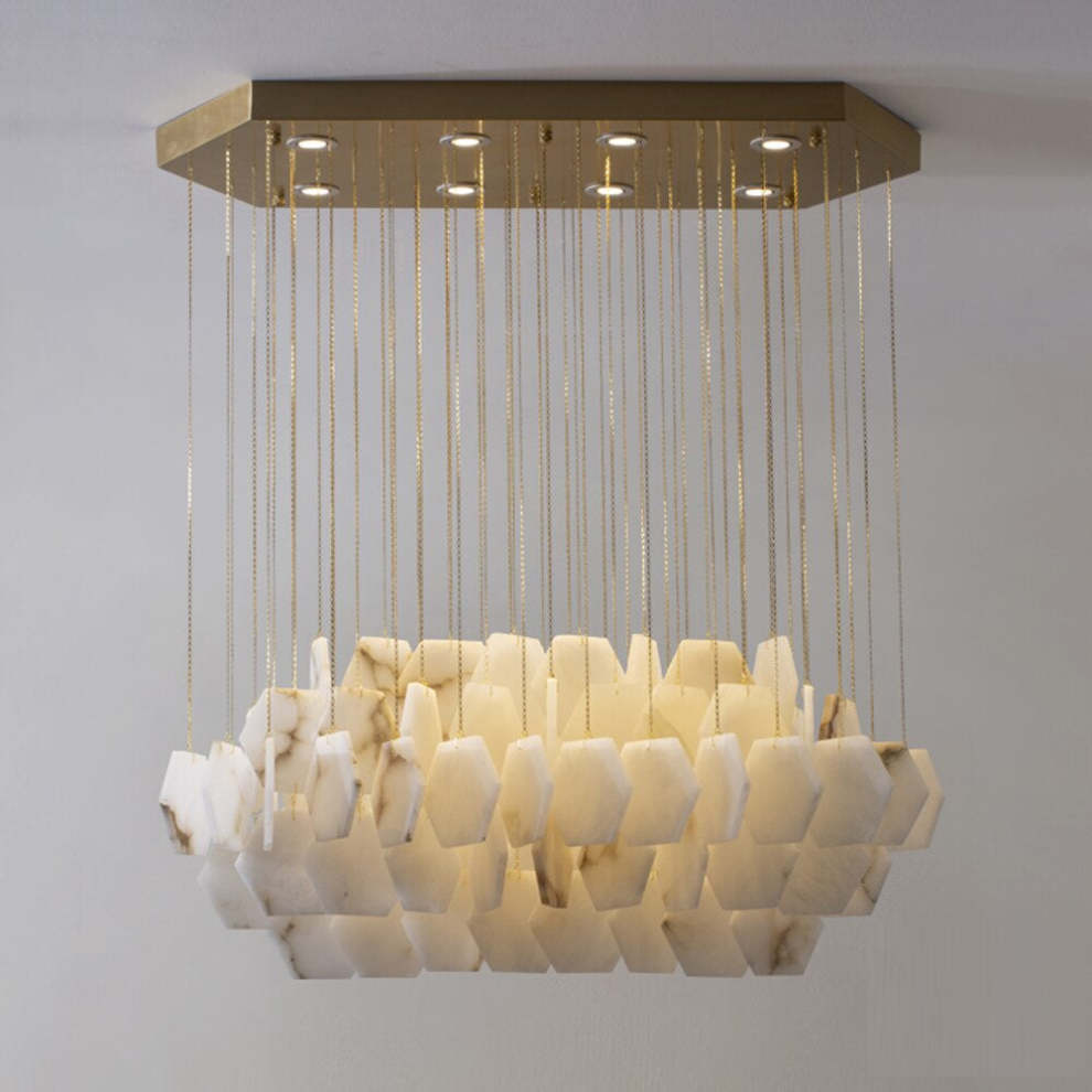 Olivia Natural Alabaster Modern Chandelier