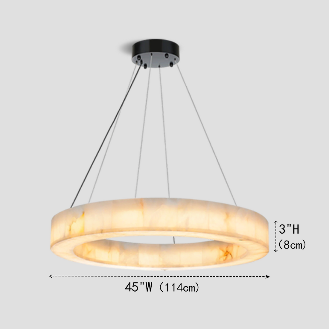 Alabaster Halo Ring Chandelier