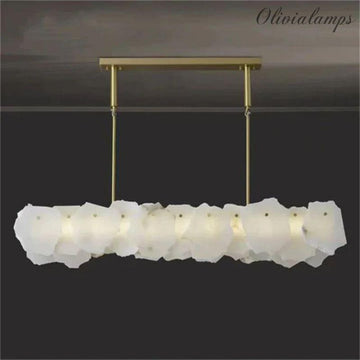 Alabaster Flakes Linear Chandelier -Rod