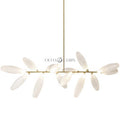 linear, rice-shaped, shining, chandelier, pendants , living room., dining room, iron, minimalist,