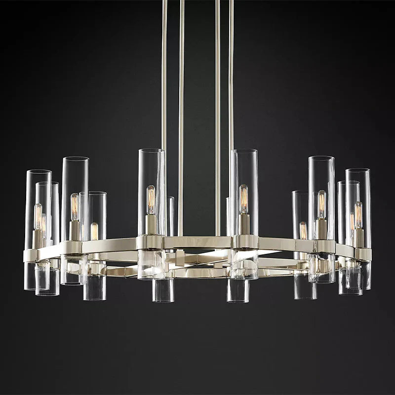 Olivia Ravelle Glass Round Chandelier 36"