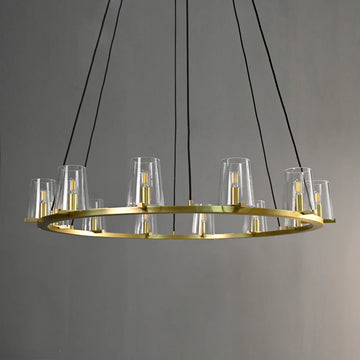 Olivialamps  Paricia Glass Round Chandelier 48"