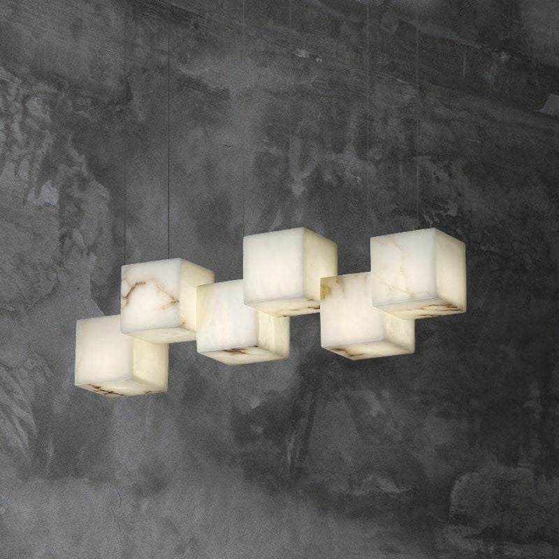 Olivia Alabaster Cubic Linear Chandelier