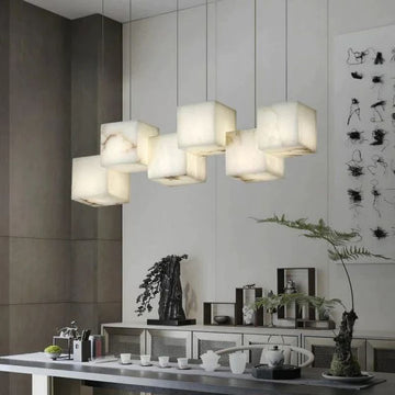 Olivia Alabaster Cubic Linear Chandelier