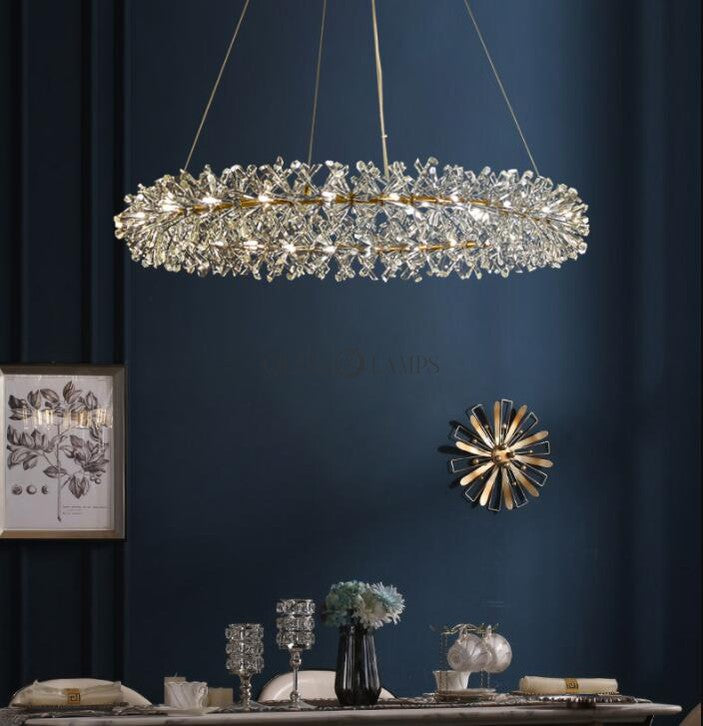 LED 1 Ring Crystal Pendant Chandelier