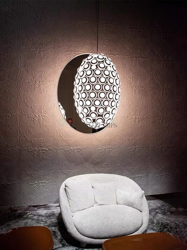 Modern Art Egg-shaped Chandelier Iconic Eyes LED Pendant Light For Dining Room/Living Room