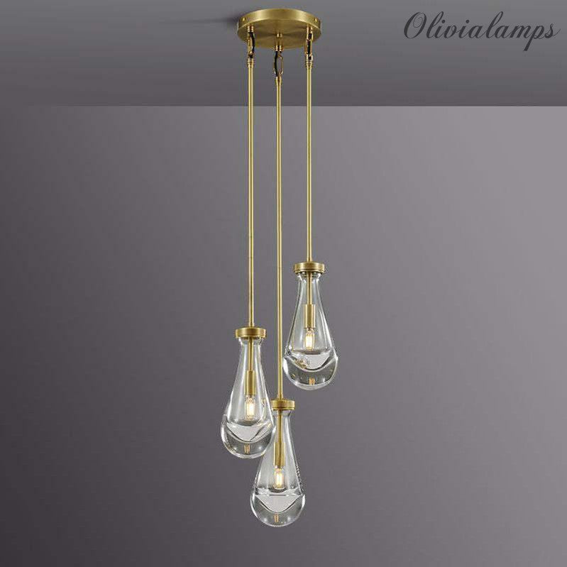 Raindrop 3-Light Rod Round Chandelier