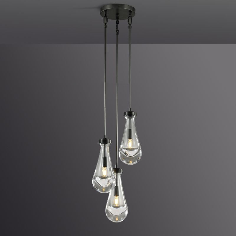 Raindrop 3-Light Rod Round Chandelier