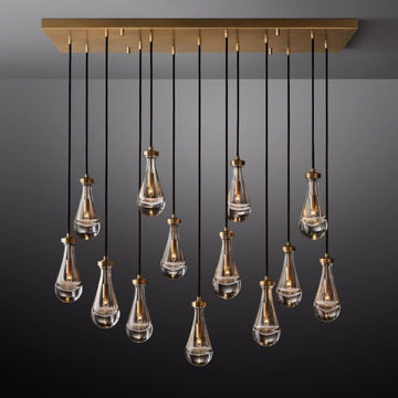 Raindrop Rectangle Chandelier 54"