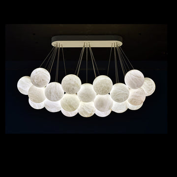 Olivia Rectangular Chandelier Alabaster Ball Chandelier