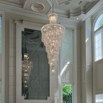 Large Spiral Crystal Chandelier for Staircase/Foyer/Living room