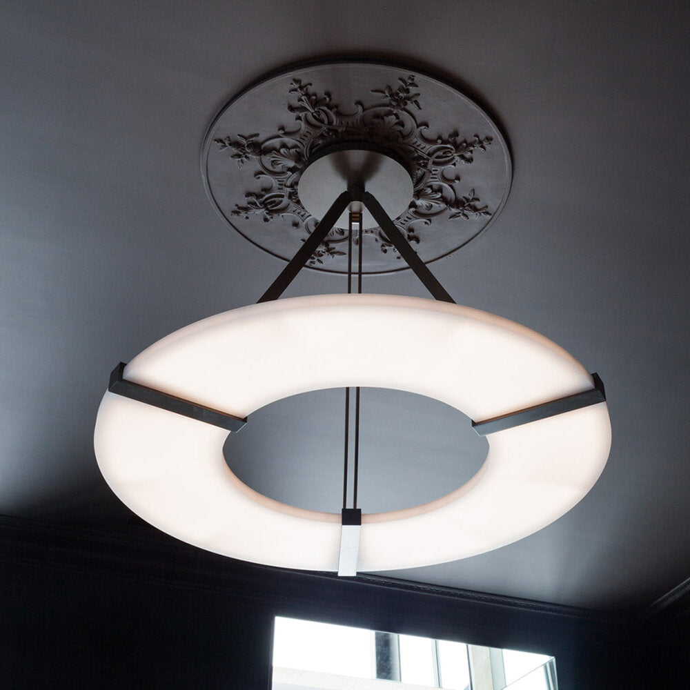 Round Alabaster Plate Chandelier