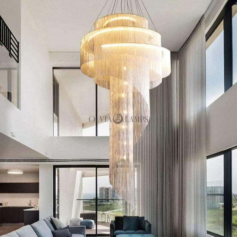 Cadena Chain Tassel Duplex Chandelier