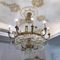 Large Oversized Luxury Golden Metal Brass  Candle Crystal Tassel Chandelier  For High-ceiling Staircase/Entryway/Hallway/Living/Meeting Room