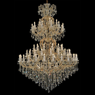 Extra Large Multi-layers Candle Chandelier in Chrome/Gold Finish Color