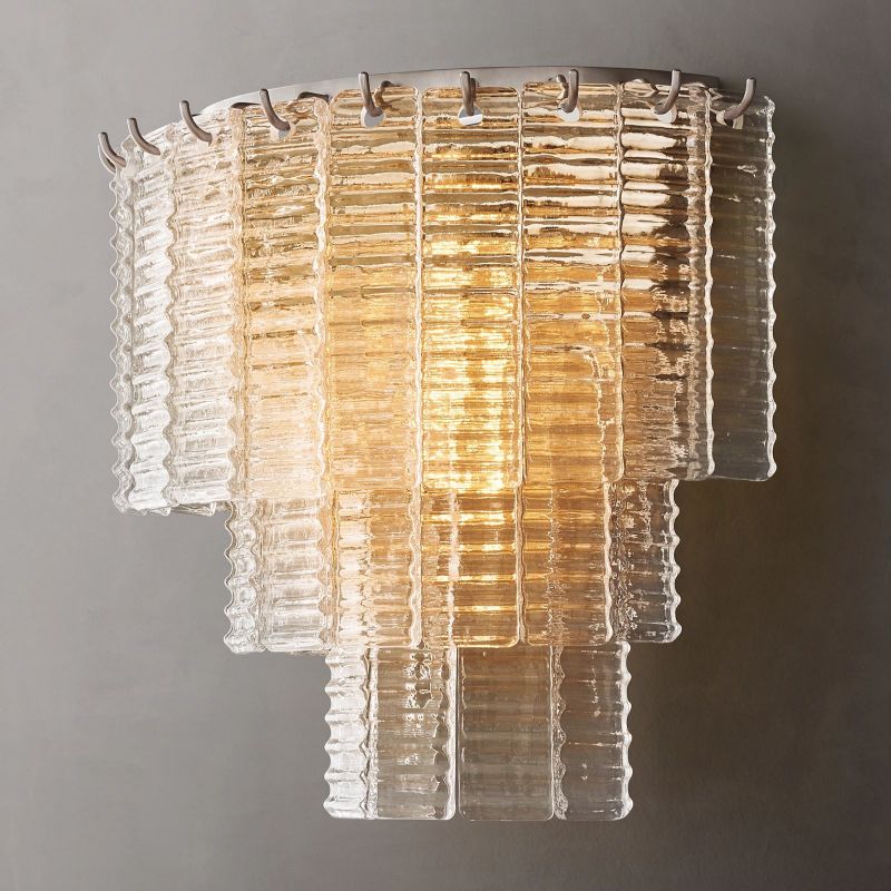 Olivia Sirene Clear Smoke Glass Wall Sconce