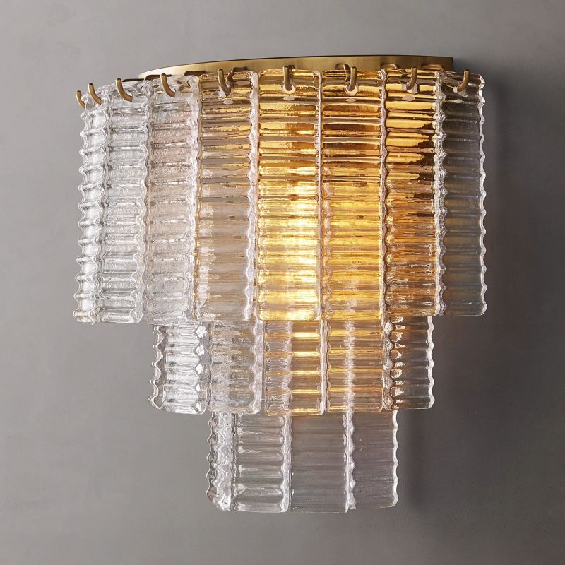 Olivia Sirene Clear Smoke Glass Wall Sconce