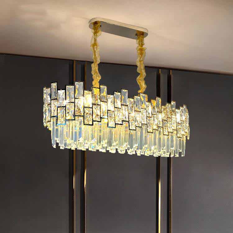 Olivia Palo clear Linear Chandelier for Kitchen Island