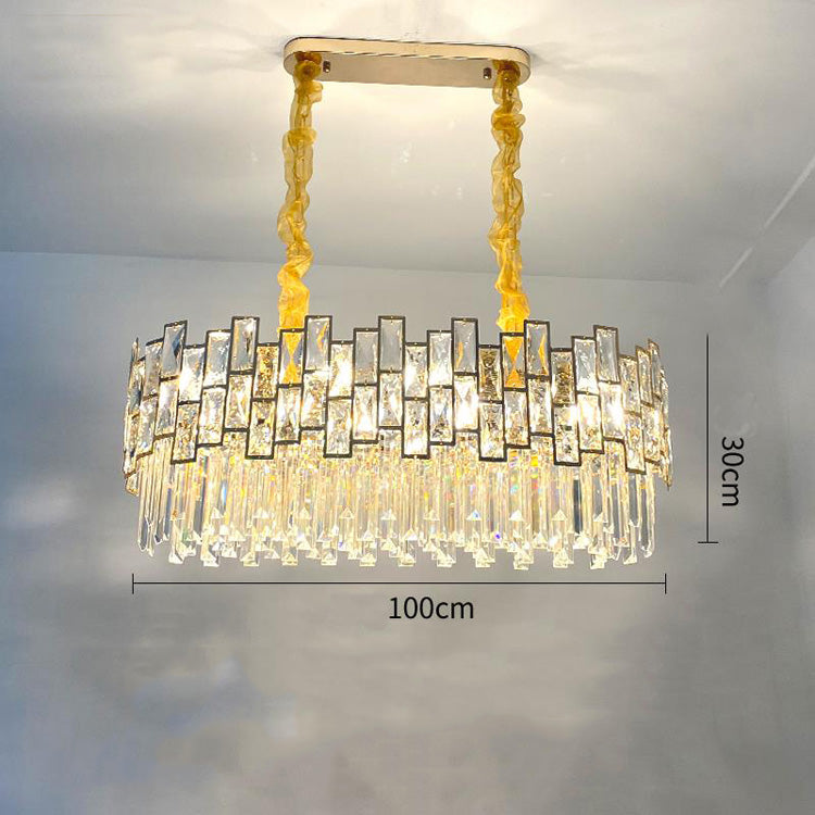 Olivia Palo clear Linear Chandelier for Kitchen Island