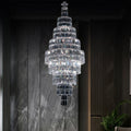 Stylish Foyer Hall Long Crystal Chandelier Large Staircase/ Entryway Decoration Ceiling Light Fixture