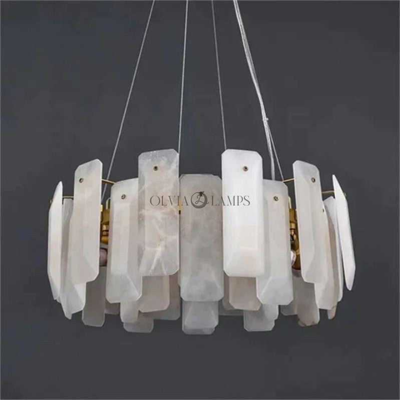 Alabaster Flakes Round Chandelier