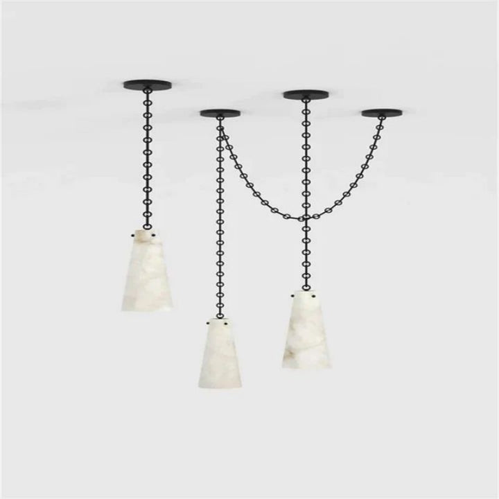 Olivia Charlene Marble Modern 3-Light Chandelier