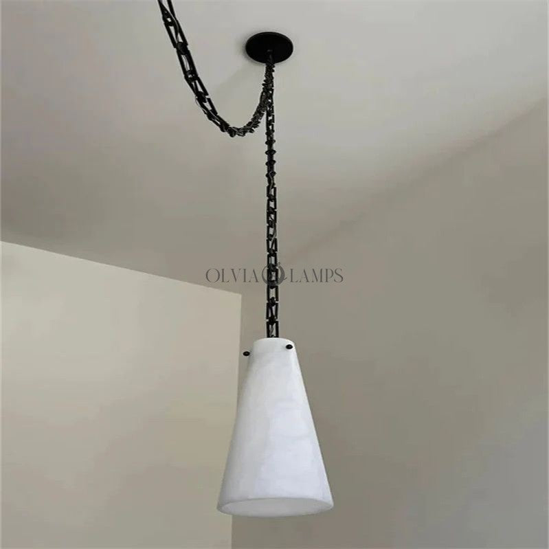 Alabaster Modern 5-Cup Chandelier