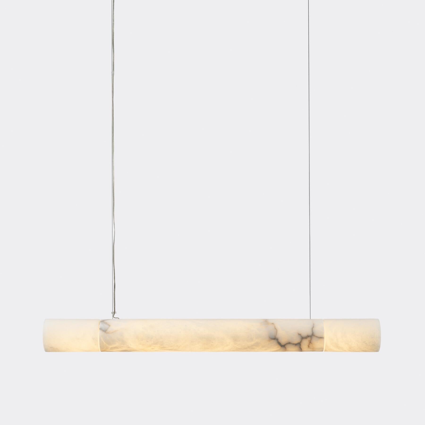 Olivia Cylindrical Alabaster Linear Chandelier