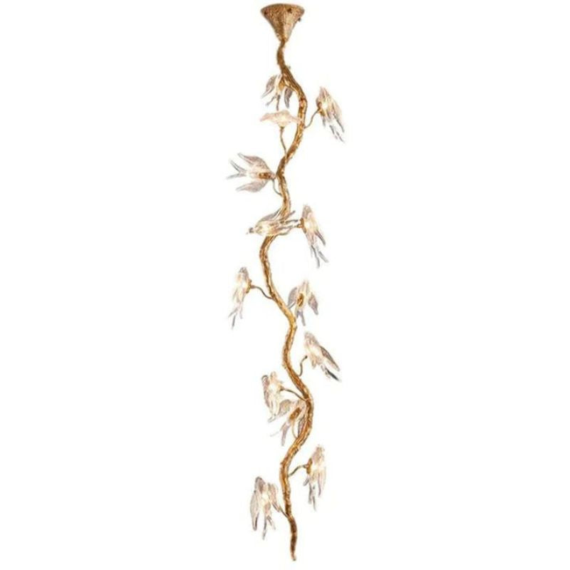 Swallow Glass Long Tree Branch  Chandelier