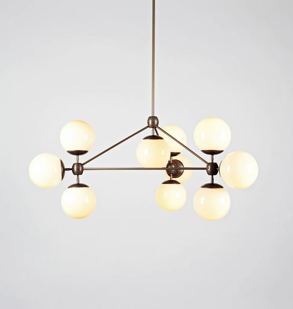 Modo Chandelier - 3 Sided, 10 Globes